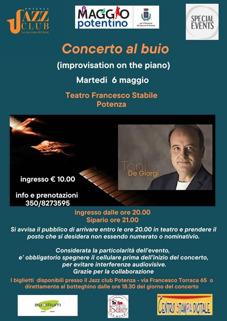 “Improvvisation on the Piano” – Concerto al Buio con Toni De Giorgi - 6 maggio 2025