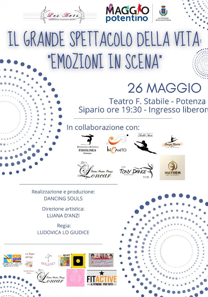 Il grande spettacolo della vita: emozioni in scena, 26 maggio, teatro Stabile, ore 19.30