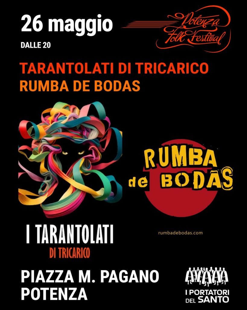 Locandina 26 maggio: Tarantolati di Tricarico e Rumba de Bodas