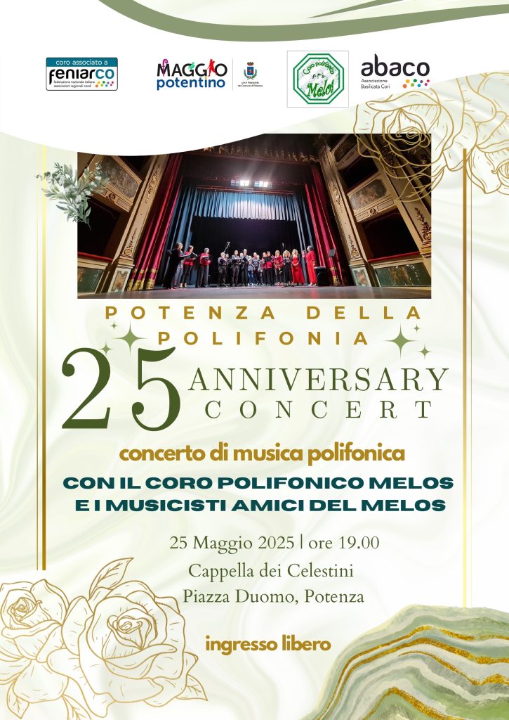 Potenza della polifonia concerto di musica polifonica 26 maggio ore 19:00 Cappella dei Celestini