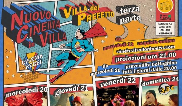 Manifesto cinema in villa dal 20 al 30 agosto 2025